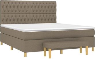 vidaXL Vidaxl - Cama Box Spring Con Colch&oacute;n Tela Gris Taupe 180x200 Cm
