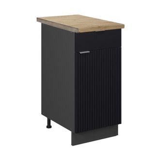 Vicco Mueble Bajo De Cocina Fame-line, Rayas Negras, 40 Cm, Et Roble