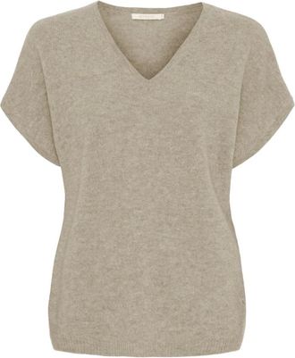 BTF-CPH Camiseta de Cachemira con Cuello en V - Knitwear - Mujer - Beige - XL