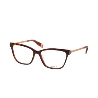Furla Womens Vfu631 Cat Eye Eyeglasses In Tortoise Rose Gold