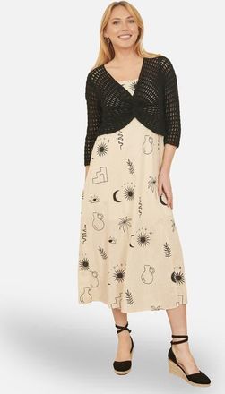 Yumi Crochet Cotton Twisted Bolero Cardigan in Orange at Nordstrom, Size Medium