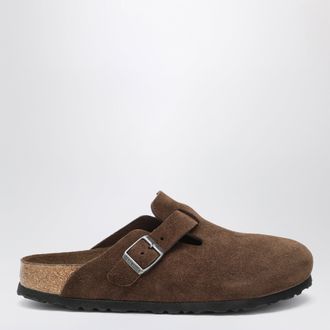 Birkenstock Sabot Boston marrone in pelle scamosciata