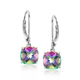 Ross-Simons Multicolored Topaz Drop Earrings in Sterling Silver