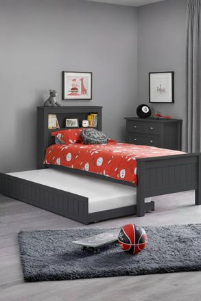 Julian Bowen Maine Bookcase Bed with Underbed Trundle in Black | Size: Single