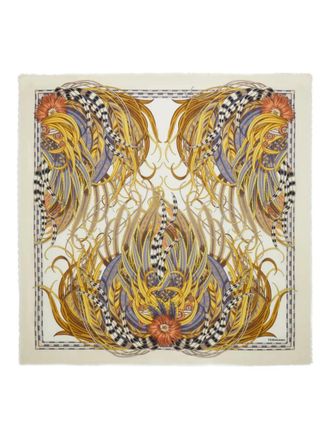 Ferragamo Rooster-print scarf - Neutrals