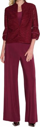Joseph Ribkoff Wide Leg Pant In Merlot