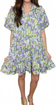 Entro Wildflower Whimsy Dress In Lavender