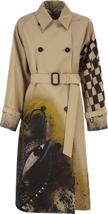 Max Mara Weekend Maxmara Wkspeccati gemusterter wasserabweisender Gabardine-Trenchcoat