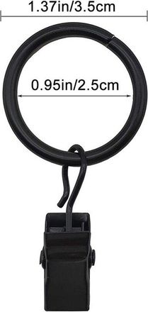OEM Anillas Para Cortinas Con Clips - Acero Inoxidable - 45 Piezas - Anillas Para Cortinas - Ganchos Para Cortinas - Ganchos Para Barra De Cortina