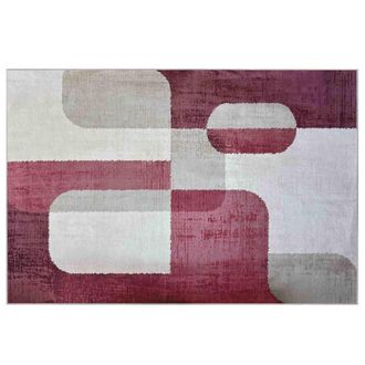 Oviala Alfombra rectangular de chenilla de poli&eacute;ster de pelo corto fucsia