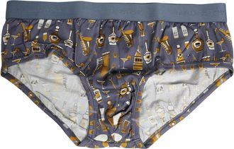 Dolce & Gabbana Gray Jazz Cocktail Men Brando Brief Underwear Patterned Cotton Clothing
