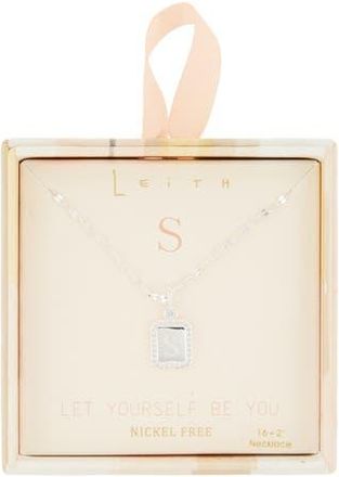 Leith Initial Pendant Necklace in S- Clear- Silver at Nordstrom Rack