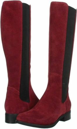 Cole Haan Womens Judhpur Suede Leather Stretch Riding Boots In Burgundy