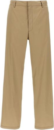 Prada Katoenmix Popeline Rechte Broek - Heren - Straight fit broeken - Beige - L - Katoen - Broeken