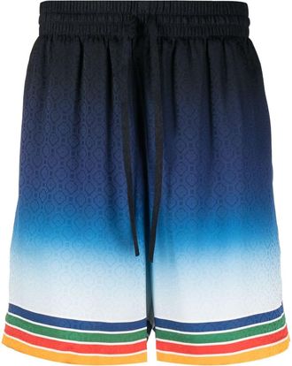 Casablanca Studio de Musique silk shorts - men - Silk/Polyester - L - Blue