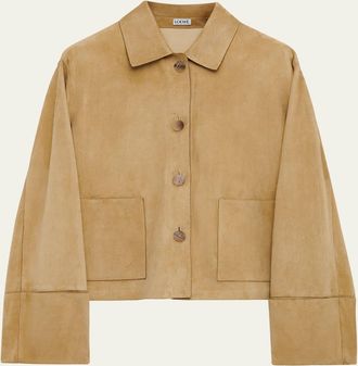 Loewe Cropped Boxy Suede Jacket