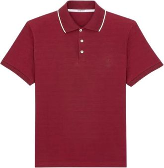 Saint Laurent Polo SL E26 - Heren - Polos - Rood - M - Katoen - Tops