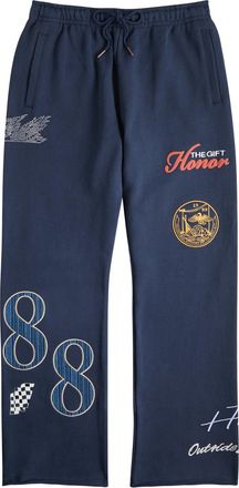 Honor The Gift 1988 Embroidered Cotton Sweatpants - Navy - L