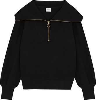 Varley Vine Black Half-zip Jersey Sweatshirt, Sweatshirt, Black - S