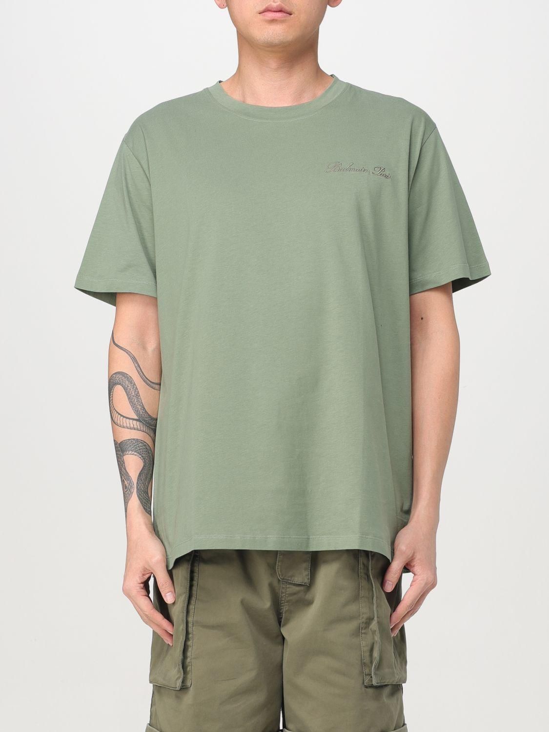 【BALMAIN】関税込☆プリントTシャツ グリーン Balmain プリント Tシャツ | グリーン | FARFETCH JP