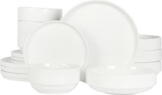 Gibson Home Rothernberg Stackable Porcelain Dinnerware Set in White at Nordstrom