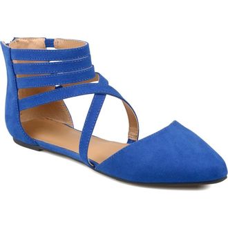 Journee Collection JOURNEE Marlee Ankle Strap Flat in Blue at Nordstrom Rack, Size 6