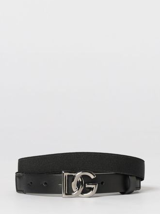 Dolce & Gabbana Cintura DG in pelle e viscosa stretch