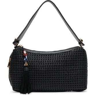 Dolce Vita Zaria Woven Faux Leather Shoulder Bag in Black at Nordstrom