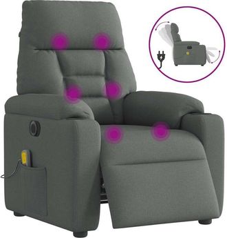 vidaXL Vidaxl - Sill&oacute;n Reclinable De Masaje El&eacute;ctrico Tela Gris Oscuro