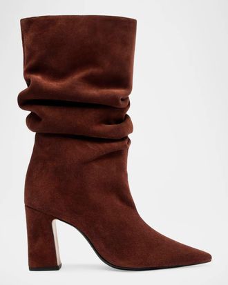Schutz 85mm Harriet Slouchy Suede Booties