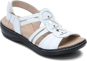 Clarks Womens Leisa Janna Sandal, White Leather, 4.5 UK