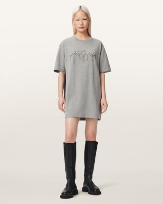 AllSaints Chains Embellished T-Shirt Mini Dress