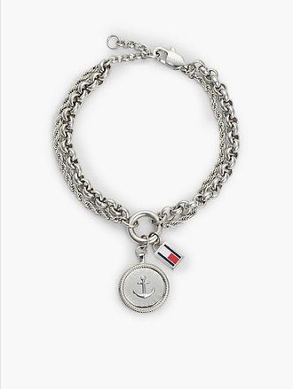 Tommy Hilfiger Pulsera con adorno n&aacute;utico y cadena doble