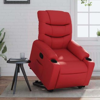 vidaXL Vidaxl - Sill&oacute;n Elevable El&eacute;ctrico Cuero Artificial Rojo
