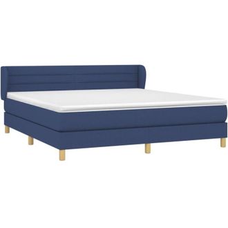vidaXL Vidaxl - Cama Box Spring Con Colch&oacute;n Tela Azul 180x200 Cm