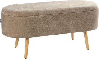 Beliani Storage Bench OKLAHOMA Chenille Light Brown
