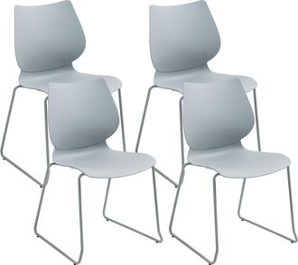Clp Juego De 4 Sillas Apilables Houma Gris
