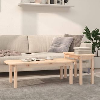 vidaXL Vidaxl - Juego De Mesas De Centro 2 Piezas Madera Maciza De Pino