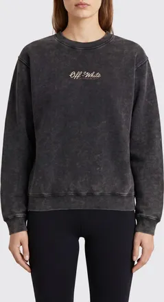 Off-white Felpa girocollo in cotone con stampa grafica e logo a contrasto