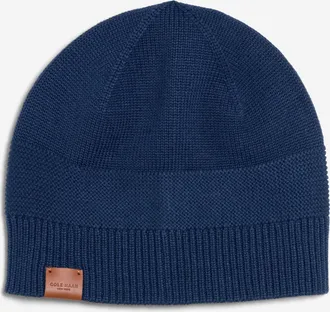 Cole Haan Mens Textured Midweight Beanie - Blue