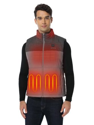 Ororo Mens Heated Gilet with Power Bank, Heated Vest Men Up to 10 Hours of Warmth (Charger Not Included) (Flecking Grey,XXL)