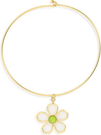 Karine Sultan Bloom Pendant Collar Necklace in Gold/green at Nordstrom