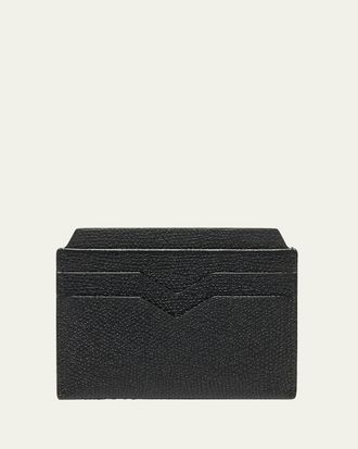 Valextra Mens V-Slot Leather Card Case