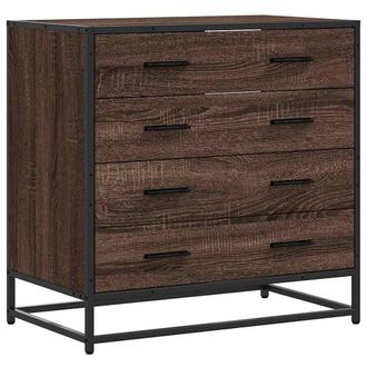 Berkfield Home Drawer Cabinet Brown Oak 70x41x70 cm Engineered Wood | Size: 70 x 41 x 70 cm