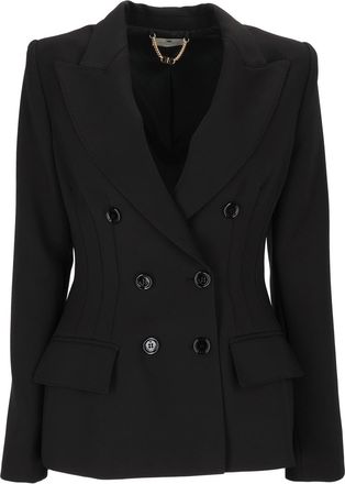 Elisabetta Franchi Double-Breasted Tailored Jacket With Classic Lapel And Flap Pockets