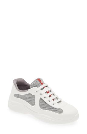 Prada Americas Cup Sneaker in White/Grey at Nordstrom, Size 10Us
