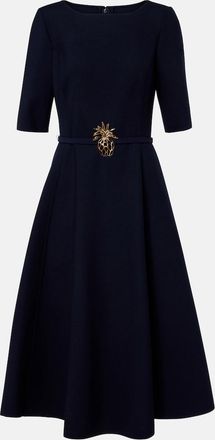 Oscar De La Renta Belted wool-blend midi dress