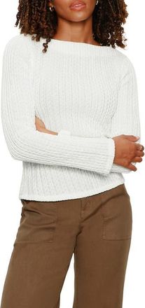 Sanctuary Boat Neck Rib Top in Chalk White at Nordstrom, Size X-Small