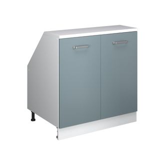 Vicco Armario De Cocina Para Techo Inclinado R-line, Gris Azulado, 80 Cm Con 2 Puertas, 60 Cm De Profundidad, Vicco
