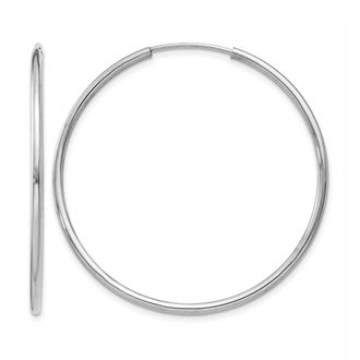 Diamond2Deal 10k Gold 1.5mm Round Endless Hoop Earrings